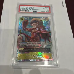 2025 ONE PIECE PROMOS ILLUSTRATION BOX VOL 3 Op07 109 MONKEY D. LUFFY PSA 10 - Image 1