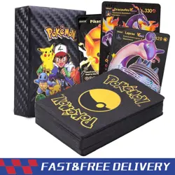 Pokemon Card Foil BLACK PACK 55 CARDS TCG GX Vmax GX Card Charizard Rare US - Image 1