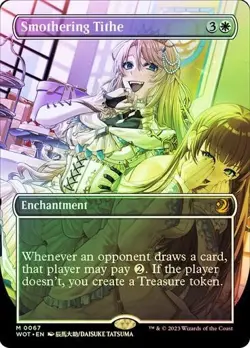 Smothering Tithe Anime Borderless FOIL NEAR MINT Wilds of Eldraine MTG - Image 1