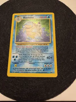 Pokemon TCG Base Set Blastoise Holo Card 2/102 LP+ - Image 3