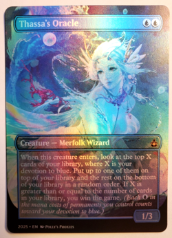 Thassa's Oracle FOIL Proxy Playtest Card with Custom Fantasy Mermaid Art Design - Image 3