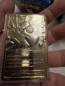 Pokemon 23k Gold Plated 1999 Card Trading Card Jigglypuff Blue Box - Image 3