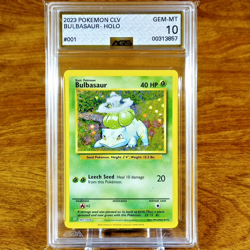 Pokemon Trading Card Game Classic Bulbasaur Holo CLV 001/034 AGS Gem-MT 10 2023 - Image 1