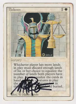 Signed Altered Balance HP Revised Edition Artist Mark Poole 1994 MTG Magic Rare! - Image 1
