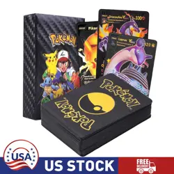 New Foil Black PACK 55 CARDS TCG GX Vmax GX Card Charizard Rare Pokemon Card - Image 1
