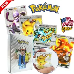 New Foil SILVER PACK 55 CARDS TCG GX Vmax GX Card Charizard Rare Pokemon - Image 1