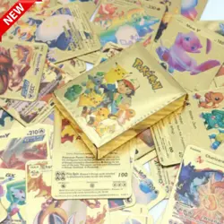 New Gold Shiny Pack 55 Cards TCG GX Vmax GX Cards Charizard Rare Pokemon Cards - Image 1