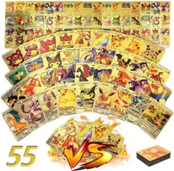 New Gold Shiny Pack 55 Cards TCG GX Vmax GX Cards Charizard Rare Pokemon Cards - Image 3
