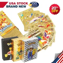 New MULTI COLOR 55Pcs Pokemon Cards Foil Card TCG GX Vmax GX Card Charizard Rare - Image 1