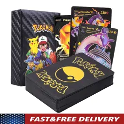 New Foil Black PACK 55 CARDS TCG GX Vmax GX Card Charizard Rare Pokemon Card - Image 1