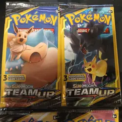 Pokemon Sun and Moon Team Up 3-card Booster Packs New FullArt Set (4pack) - Image 2