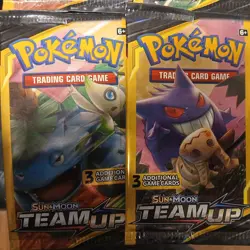 Pokemon Sun and Moon Team Up 3-card Booster Packs New FullArt Set (4pack) - Image 3