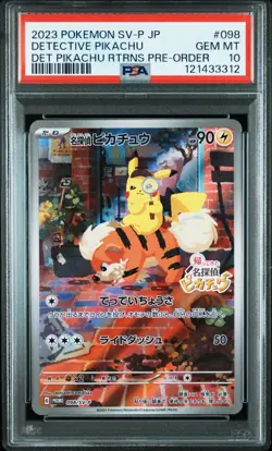 Pokemon Detective Pikachu Japanese Pre-Order Promo 098/SV-P PSA 10 Gem Mint - Image 1