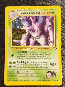 2000 Pokemon Gym Challenge Giovanni's Nidoking 7/132 Holo LP - Image 3