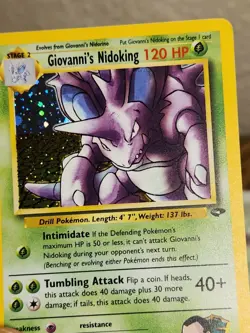 2000 Pokemon Gym Challenge Giovanni's Nidoking 7/132 Holo LP - Image 5