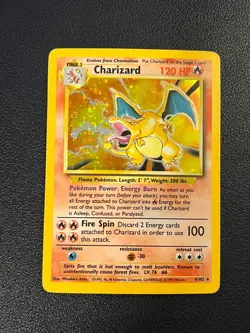 Pokemon Base Set Unlimited Charizard 4/102 Holo Rare LP-MP - Image 1