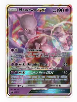 Mewtwo GX SM196 Pokemon Detective Pikachu Black Star Promo Full Art - Image 1