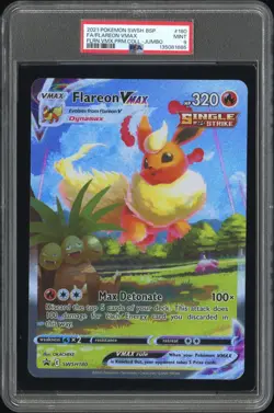 2021 Pokemon SWSH180 Flareon Vmax Premium Collection Jumbo PSA 9 - Image 1