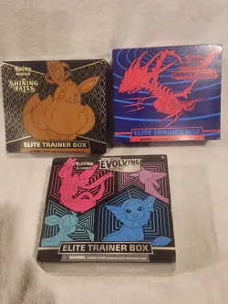 Pokemon Elite Trainer Box Sealed 3 Evolving Skies Darkness Ablaze Shining Fates - Image 1