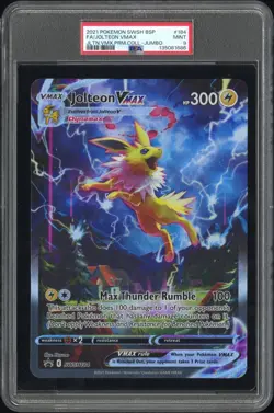 2021 Pokemon SWSH184 Jolteon Vmax Premium Collection Jumbo PSA 9 - Image 1