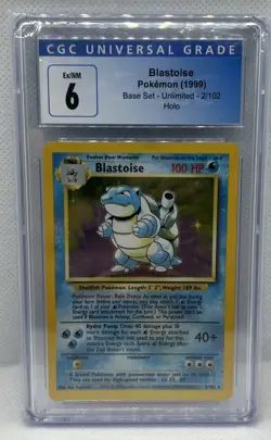 Pokemon 1999 Blastoise Base Set Unlimited 2/102 Holo Card, CGC 6 - Image 2