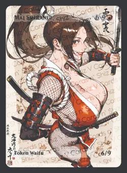 Mai Shiranui, Waifu the Gathering, Custom Anime King of Fighters Trading Card - Image 1
