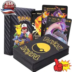 New Foil Black PACK 55 CARDS TCG GX Vmax GX Card Charizard Rare Pokemon Card - Image 1