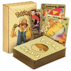 55Pcs Pokemon Card Foil GOLD PACK CARDS TCG GX Vmax GX Card Charizard Rare *NEW - Image 4