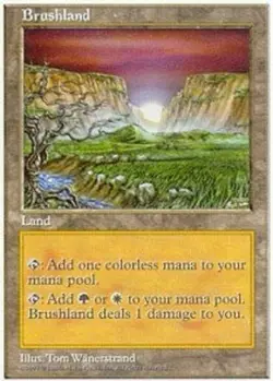 MTG Brushland, Fifth Edition, Heavily Played, English - Image 1