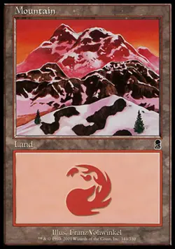 MTG Mountain (344) - Foil, Odyssey, Heavily Played, English - Image 1