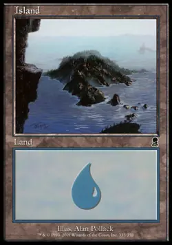 MTG Island (335) - Foil, Odyssey, Heavily Played, English - Image 1