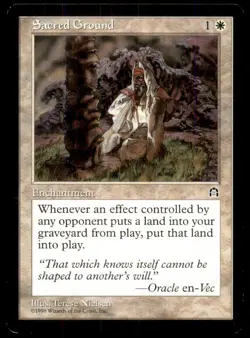 Sacred Ground LP Light Play Stronghold MTG [11570] - Image 1