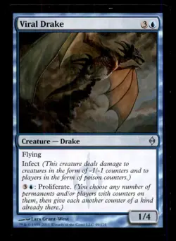 Viral Drake LP Light Play New Phyrexia MTG [12121] - Image 1