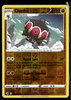 Pokemon TCG | Fusion Strike | Claydol | Reverse Holo | 145/264 | LP - Image 1