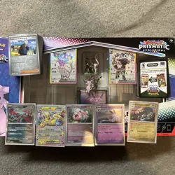 Pokemon Prismatic Evolutions Premium Figure Collection opened with pulls promos - Image 1