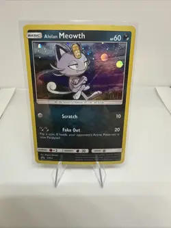 Alolan Meowth SM43 Holo Swirl Black Star Promo Pokemon Card Sun & Moon - Image 1