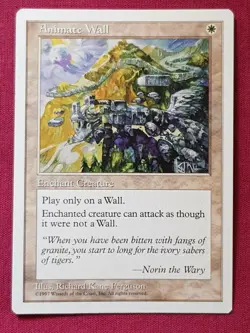 Magic The Gathering 5TH EDITION ANIMATE WALL white card MTG - Image 1