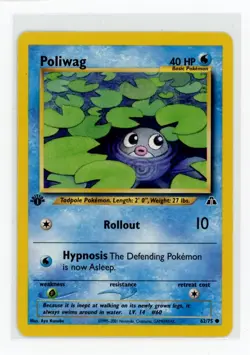 Pokemon 1st Edition Neo Discovery #62/75 Poliwag - Image 1