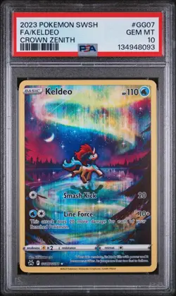 2023 POKEMON SWORD & SHIELD CROWN ZENITH #GG07 FULL ART/KELDEO PSA 10 - Image 1