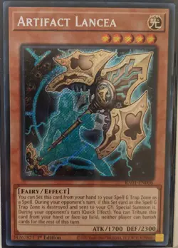 YuGiOh Artifact Lancea Secret Rare 1st Edition RA01-EN006 - Image 1