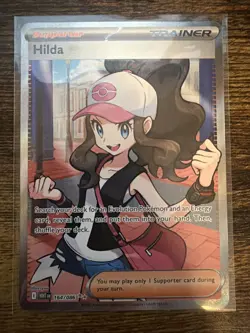 Hilda 164/086 Full Art Ultra Rare SV: White Flare Pokemon TCG Trainer Card NM - Image 1