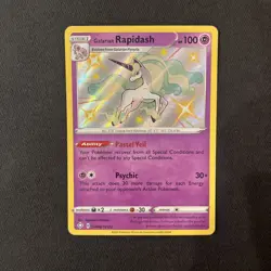 Pokemon TCG Galarian Rapidash Shining Fates SV048/SV122 Shiny Holo Rare - Image 1