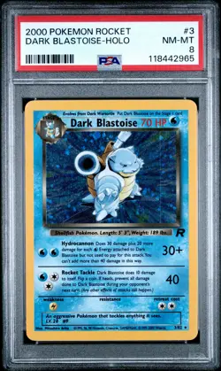 2000 POKEMON ROCKET #3 DARK BLASTOISE-HOLO PSA 8 - Image 1