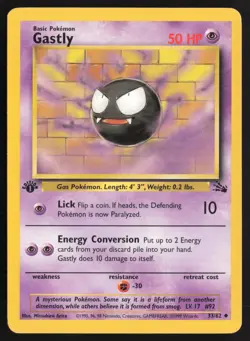 Pokemon TCG | Gastly 33/62 | Uncommon | Fossil | 1st Edition Lightly Played - Image 2
