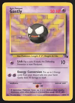 Pokemon TCG | Gastly 33/62 | Uncommon | Fossil | Moderately Played - Image 2
