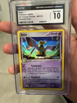 CGC 10 2005 Pokemon EX Unseen Forces Xatu Reverse Holo #49/115 - Image 1