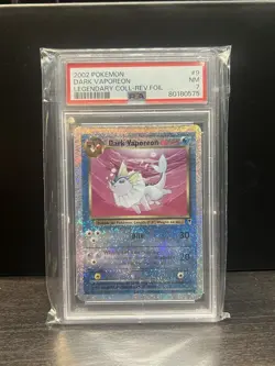 PSA 7 2002 Pokemon Legendary Collection Dark Vaporeon Reverse Foil Graded Slab. - Image 1