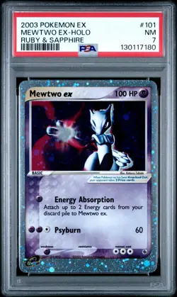 2003 POKEMON EX RUBY & SAPPHIRE 101 MEWTWO EX-HOLO PSA 7 - Image 1