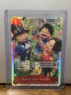 One Piece TCG Ace & Sabo & Luffy OP13-007 SR Japanese Edition NM Condition - Image 1