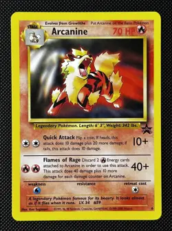 Arcanine Black Star Promo 6 WOTC Non-Holo Pokemon Card Vintage 1999 - Image 1